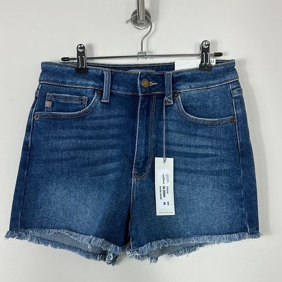 Just USA Pants - JUST USA Blue Denim Jean HighRise Cutoff frayed Shorts Medium NWT